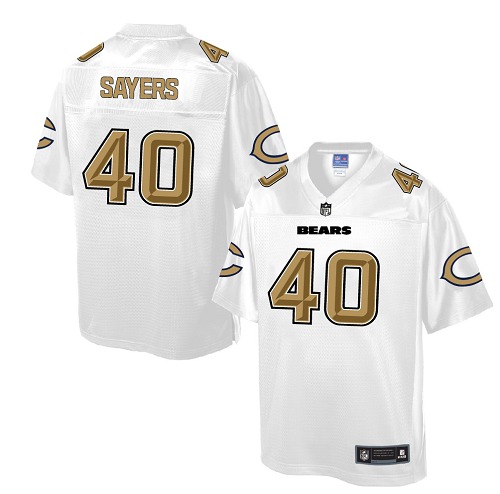 Men's Game Gale Sayers Nike Jersey White - #40 Pro Line Fashion NFL Chicago Bears